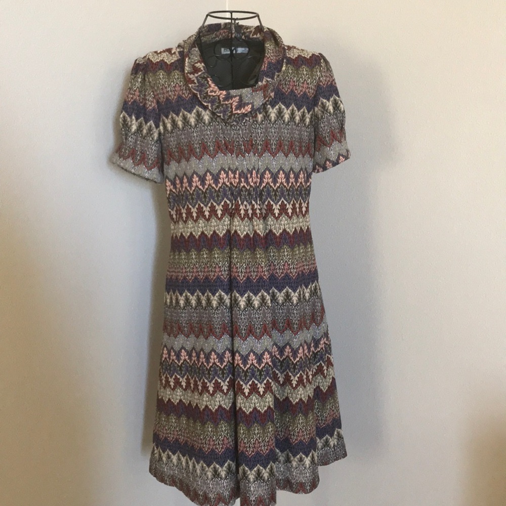 Eliza J ZigZag Funnel Neck Knit Dress